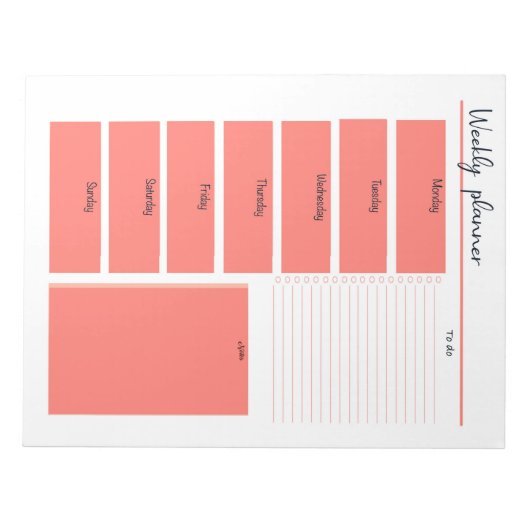 Bloc-notes Red Weekly Planner (Devant)