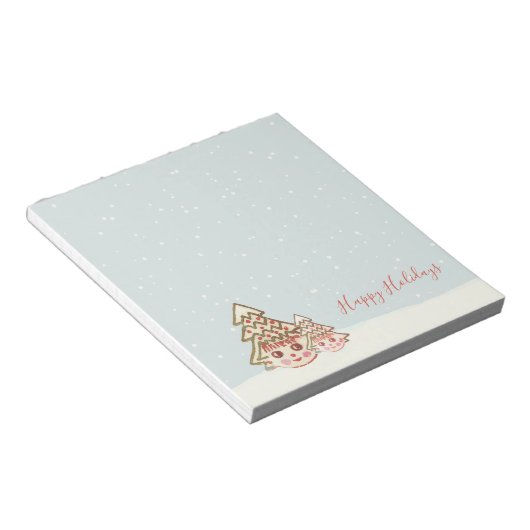 Bloc-notes rétro Christmas Cookie Trees (Incliné)