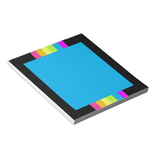 Bloc-notes Retro Stripes (Noir & Néon Multi) (Incliné)