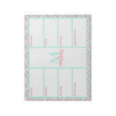 Bloc-notes rose & Aqua Floral (Tourné)