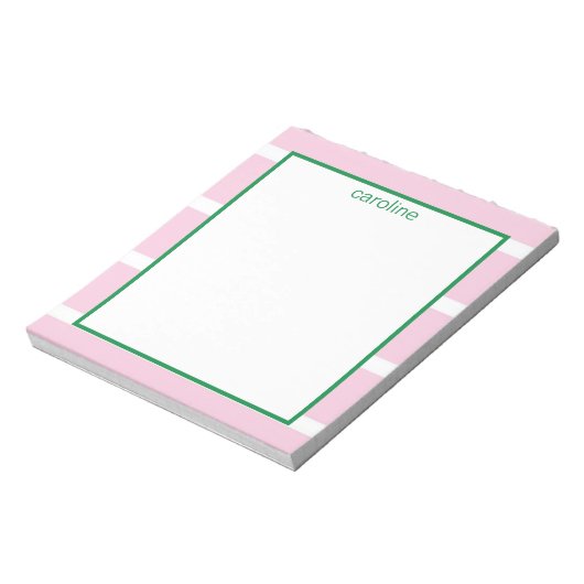 Bloc-notes rose clair large bande (Tourné)