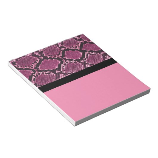 Bloc-notes rose et noir Snakeskin (Incliné)