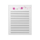 Bloc-notes rose Fleurs ténues (Tourné)