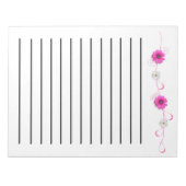 Bloc-notes rose Fleurs ténues (Devant)