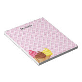 Bloc-notes rose gaufre crème glacée (Incliné)