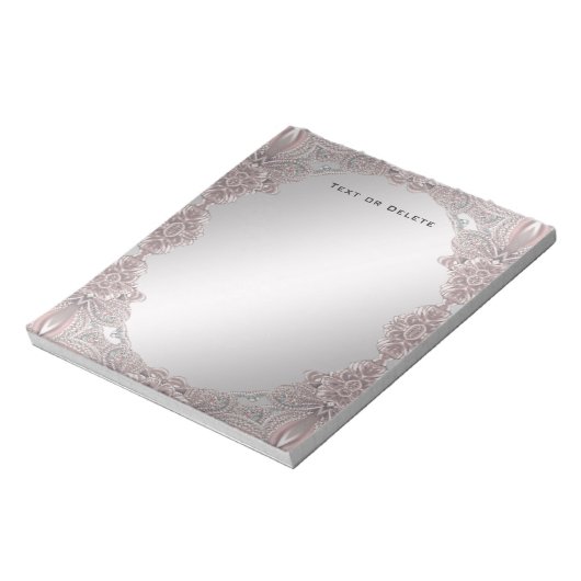 Bloc-notes rose ornemental (Tourné)