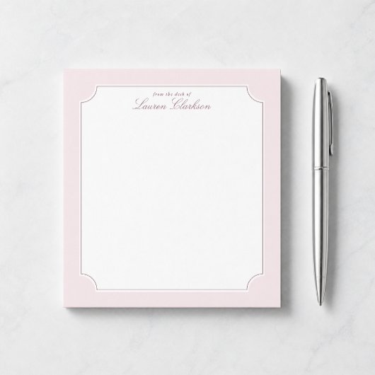 Bloc-notes rose pâle «From The Desk»