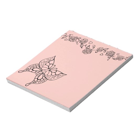 Bloc-notes Rose papillon (Tourné)