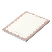 Bloc-notes rose personnalisé minimaliste moderne  (Tourné)