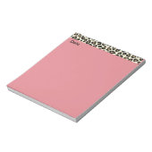 Bloc-notes rose poster de animal avec date (Tourné)