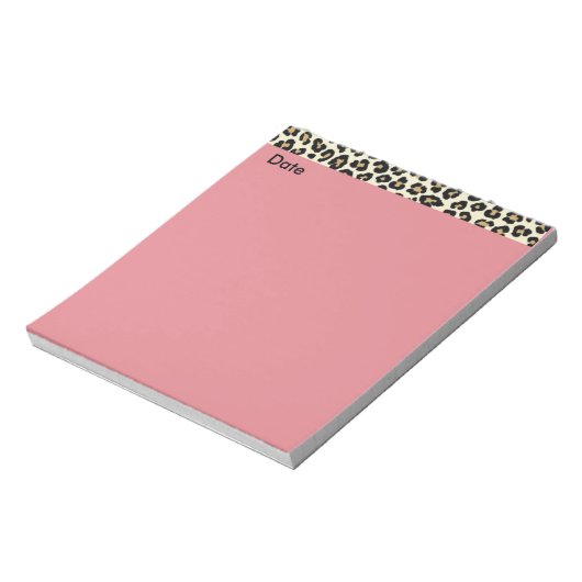 Bloc-notes rose poster de animal avec date (Tourné)
