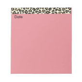 Bloc-notes rose poster de animal avec date (Devant)