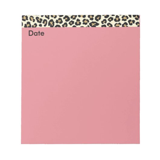 Bloc-notes rose poster de animal avec date (Devant)