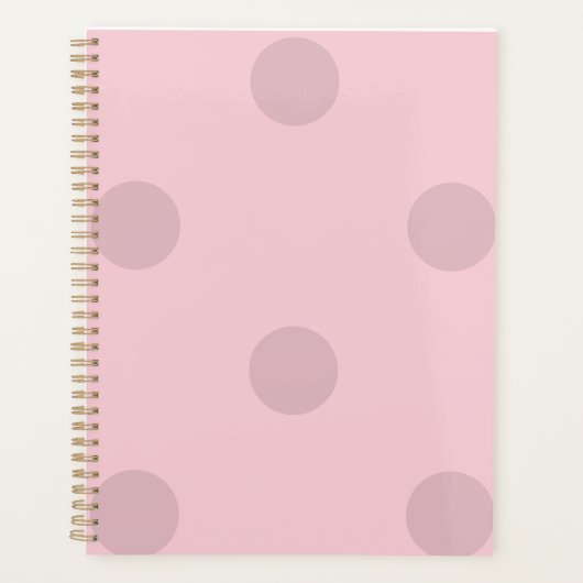 Bloc-notes rose rose point Polka (Devant)