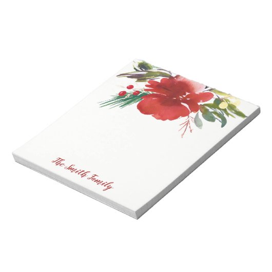 Bloc-notes rouge Aquarelle Noël (Tourné)