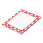 Bloc-notes rouge blanc Plaid Motif Faux Doily (Tourné)