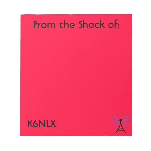 Bloc-notes rouge pour l'appel radio amateur (Devant)