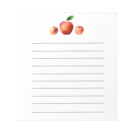 Bloc-notes Russe Motif Apple Watercolor (Devant)