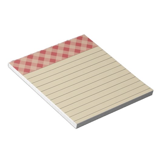 Bloc-notes rustique À damiers rouge (Incliné)