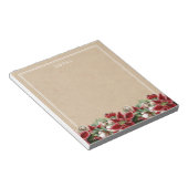 Bloc-notes rustique de Noël Poinsettia (Incliné)
