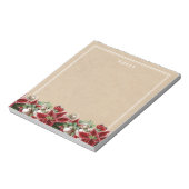 Bloc-notes rustique de Noël Poinsettia (Tourné)