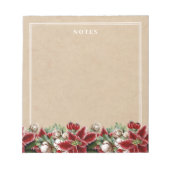 Bloc-notes rustique de Noël Poinsettia (Devant)