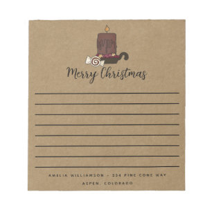 Bloc-notes rustique Joyeux Noël Grubby Bougie