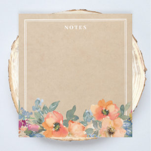 Bloc-notes rustique orange aquarelle