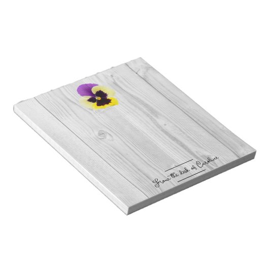 Bloc-notes rustique violet et jaune (Incliné)