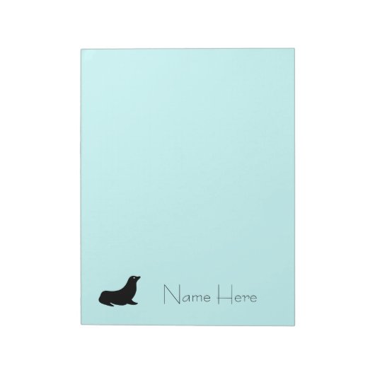 Bloc-notes - Sceau avec nom sur bleu (Tourné)