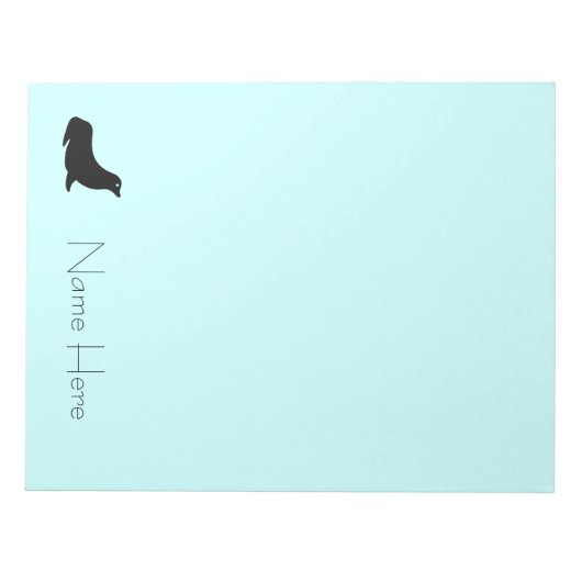 Bloc-notes - Sceau avec nom sur bleu (Devant)