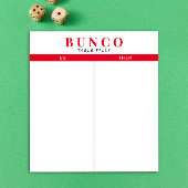 Bloc-notes simple de table Bunco rouge et blanc