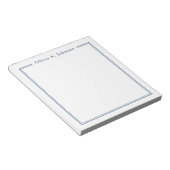 Bloc-notes simple élégant moderne marine blanc (Incliné)