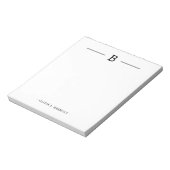 Bloc-notes simple élégant monogramme noir et blanc (Tourné)
