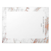 Bloc-notes simple en marbre blanc et or (Devant)
