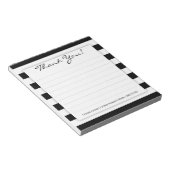 Bloc-notes simple en Merci noir et blanc (Incliné)