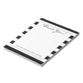 Bloc-notes simple en Merci noir et blanc (Tourné)