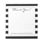 Bloc-notes simple en Merci noir et blanc (Devant)