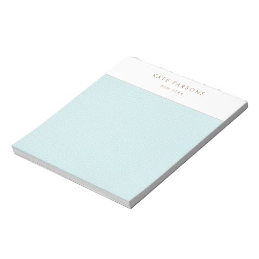 Bloc-notes simple et élégant en cuir bleu pastel (Tourné)