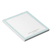Bloc-notes simple et élégant en cuir bleu pastel (Incliné)