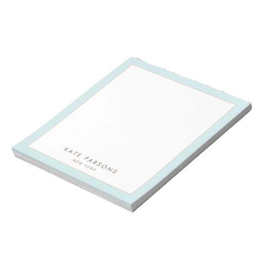 Bloc-notes simple et élégant en cuir bleu pastel (Tourné)