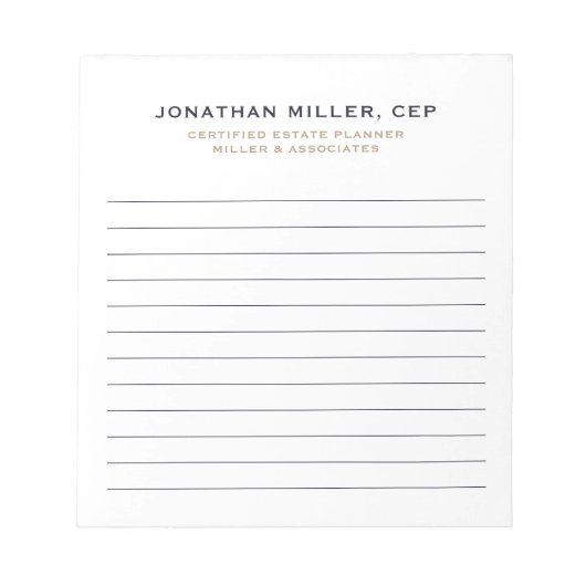 Bloc-notes simple et professionnel (Devant)