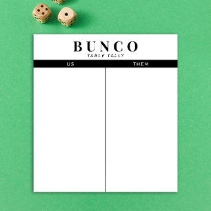 Bloc-notes simple noir et blanc de table Bunco