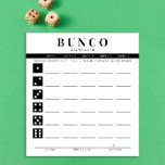 Bloc-notes simple noir et blanc pour carte de scor<br><div class="desc">Retirez autant de cartes de score que nécessaire de ce bloc-notes et rationalisez votre jeu Bunco avec ces prêts à aller et facile à utiliser déchirer des feuilles de score et chaque joueur peut facilement garder trace de leurs victoires et pertes ainsi que des buncos de tallage et des petits...</div>