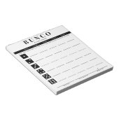 Bloc-notes simple noir et blanc pour carte de scor (Incliné)