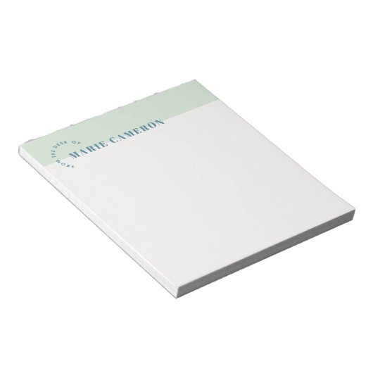 Bloc-notes simple Pastel - Vert (Incliné)