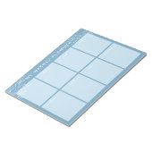 Bloc-notes simple planificateur hebdomadaire bleu (Incliné)