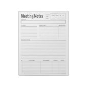 Bloc-notes simple pour les notes de réunion (Tourné)