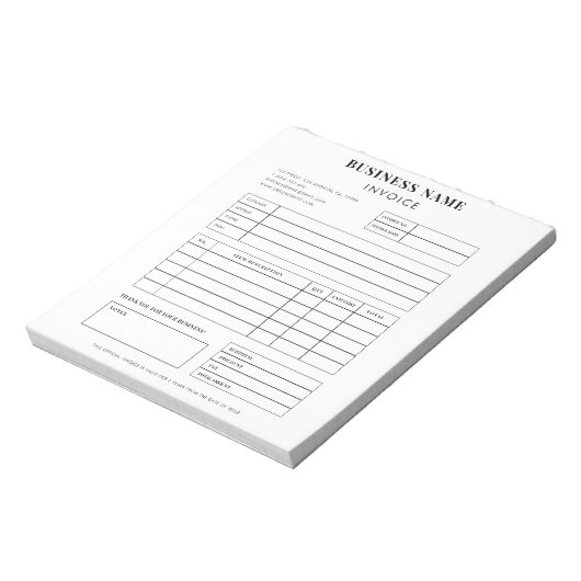 Bloc-notes simple pour les petites entreprises (Tourné)