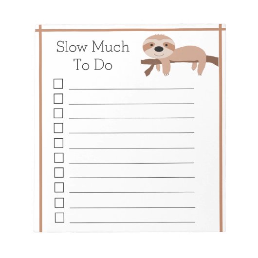 Bloc-notes "Sloth" (Devant)
